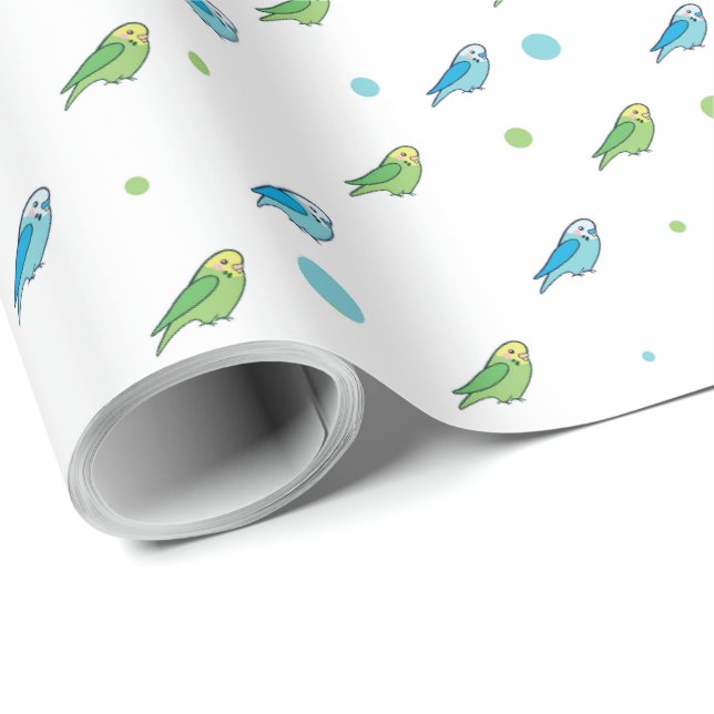 Papel de embrulho com bolinhas de periquito (Ponta do rolo)