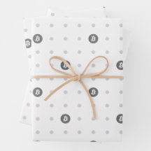 Papel de embrulho com bolinhas do Bitcoin