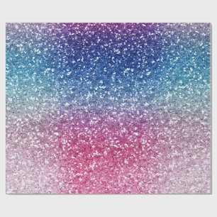 Papel de embrulho com brilho rosa azul ombre