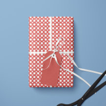 Papel de embrulho com Corações Xadrez Vermelho Ele