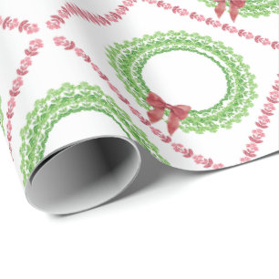 Papel de embrulho com coroa de flores impressas