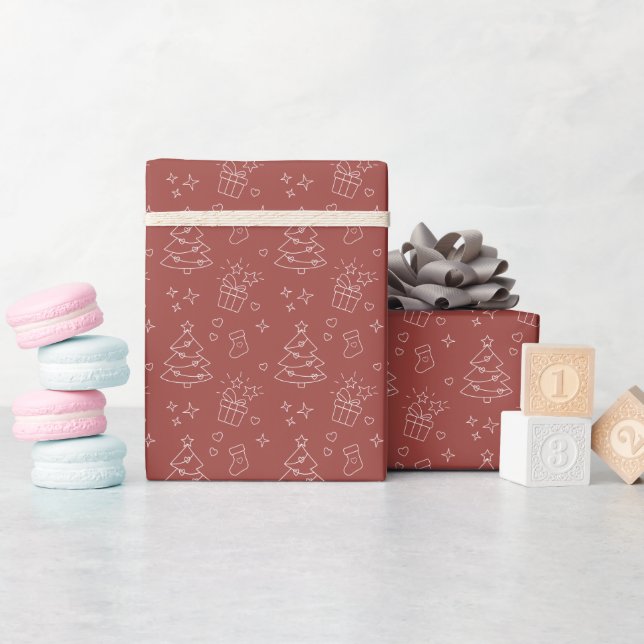 Papel de embrulho com desenho de Natal  (Chá de bebê)