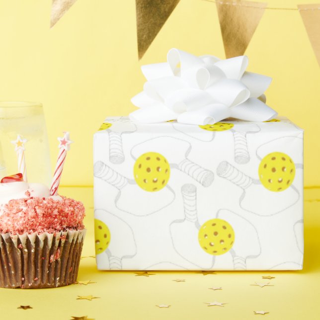 Papel de embrulho com desenho de Pickleball (Festa de aniversário)