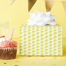 Papel de embrulho com desenhos de pássaros amarelo