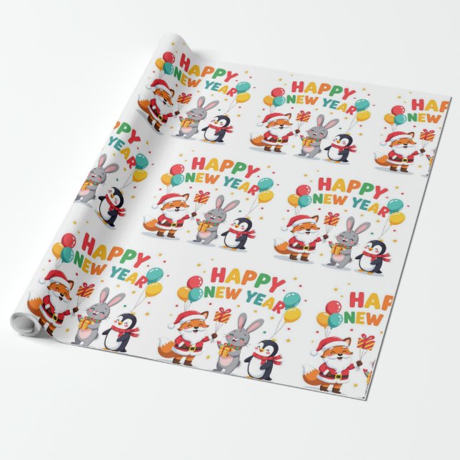 Papel de embrulho com design de feriado romântico (Desenrolado)