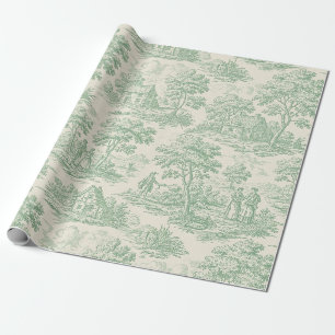 Papel de embrulho com estampa de Toile Pastoral Ve