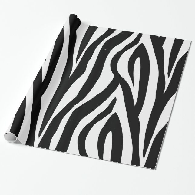 Papel de embrulho com estampa de zebra (Desenrolado)