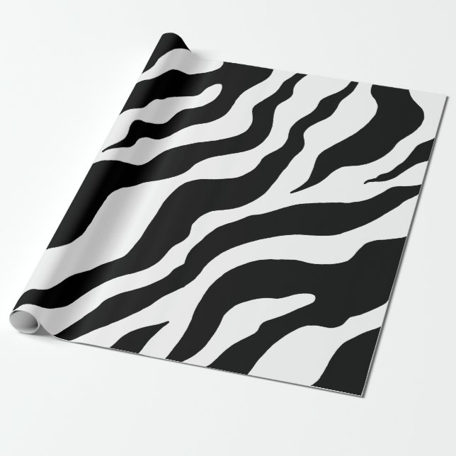 Papel de embrulho com estampa de zebra  (Desenrolado)