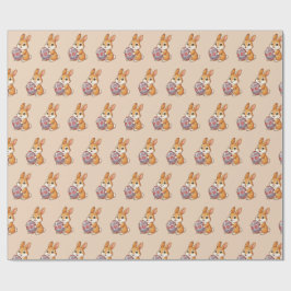 Papel de embrulho com estampa do coelho da Páscoa 