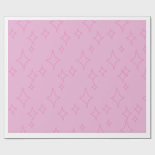 Papel de embrulho com estrelas cintilantes rosa