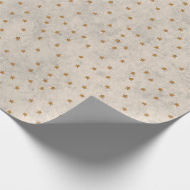 Papel de Embrulho com Estrelas Douradas