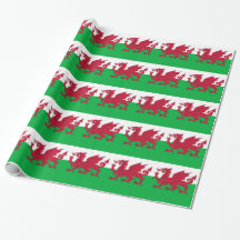 Papel de embrulho com Flag of Wales, UK