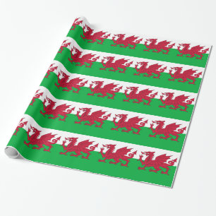 Papel de embrulho com Flag of Wales, UK