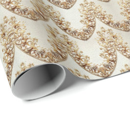 Papel de embrulho com floreado dourado ornamentado