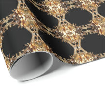 Papel de embrulho com flores decorativas elegantes