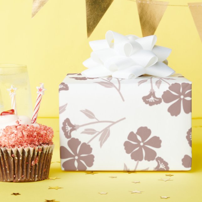 Papel de embrulho com flores delicadas e elegantes (Festa de aniversário)