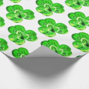 Papel de embrulho com folha de trevo