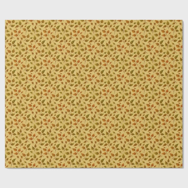 Papel de embrulho com folhas de outono (Aberto)