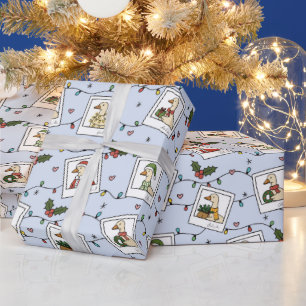 Papel de embrulho com Gansos de Natal Desenhados à