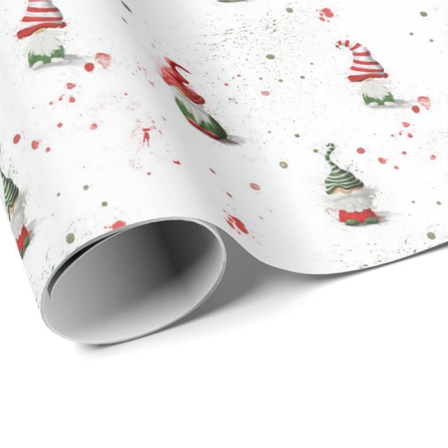 Papel de embrulho com gnomos (Ponta do rolo)