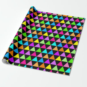 Papel de embrulho com impressão groovy de triângul