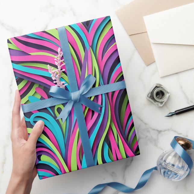 Papel de embrulho com impressão vibrante de cauda  (Presentear)