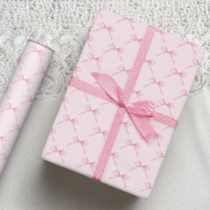 Papel de embrulho com laço rosa