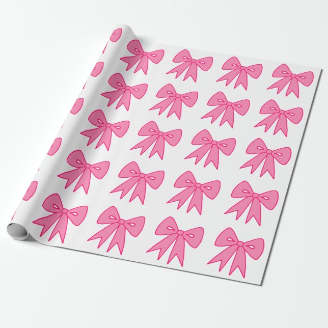 Papel de embrulho com laço rosa (Desenrolado)