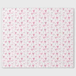 Papel de embrulho com laço rosa fofo