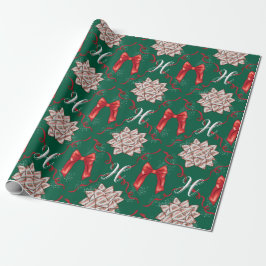 Papel de embrulho com laços de Natal