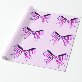 Papel de embrulho com laços rosa