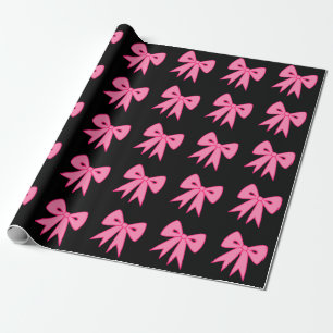 Papel de embrulho com laços rosa retrô