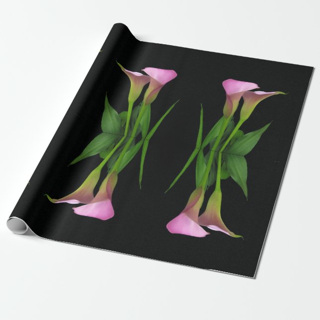 Papel de embrulho com lírio Calla de 30" x 6' (Desenrolado)