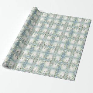 Papel de embrulho com lírio-do-vale em aquarela