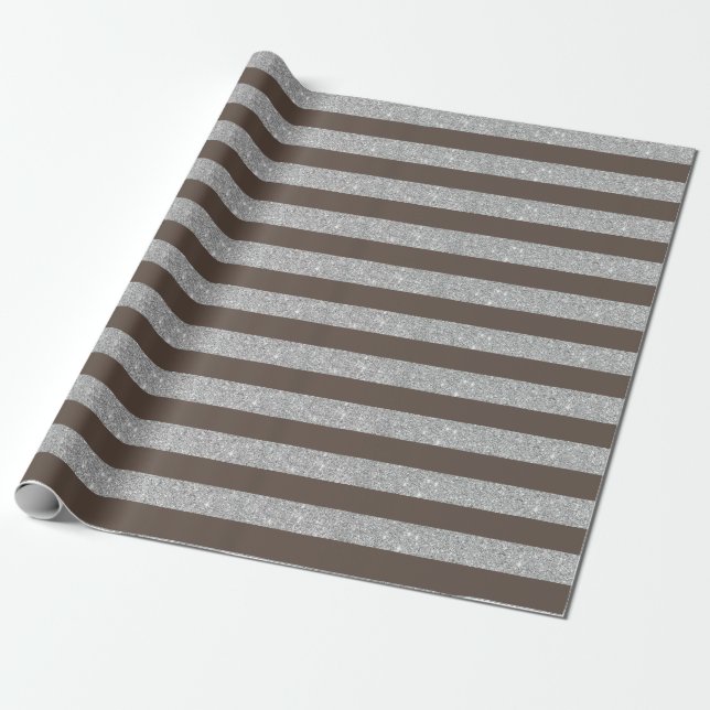 Papel de embrulho com listras brilhantes marrons e (Desenrolado)