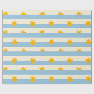 Papel de embrulho com listras de creme azul e expl