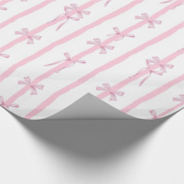 Papel de embrulho com listras de fita rosa fofo
