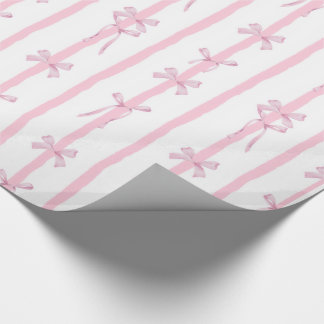 Papel de embrulho com listras de fita rosa fofo