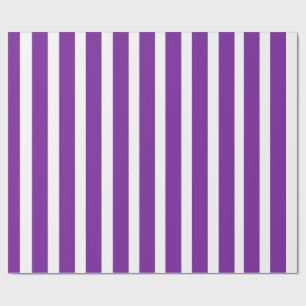 Papel de embrulho com listras verticais roxo e bra