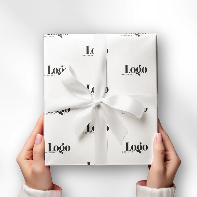Papel de embrulho com logotipo da empresa Embrulho (branded company logo gift wrapping paper to be personalized with your custom logo)
