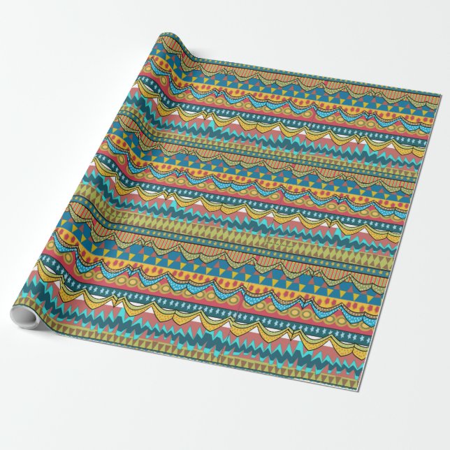 Papel de embrulho com padrão africano (Desenrolado)