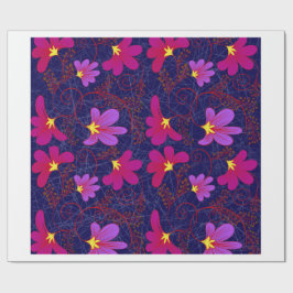 Papel de embrulho com padrão botânico floral vinta