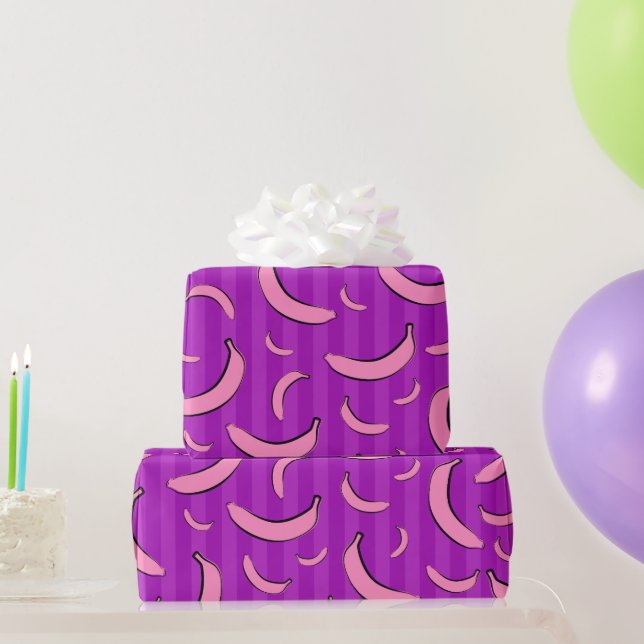 Papel de embrulho com padrão de banana (Presentes para festas)
