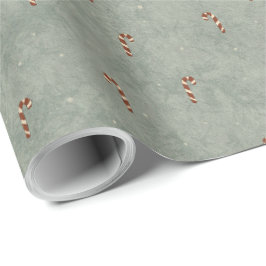 Papel de Embrulho com Padrão de Bastão de Doces