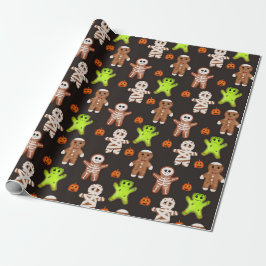 Papel de embrulho com padrão de biscoito de gengib