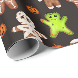 Papel de embrulho com padrão de biscoito de gengib