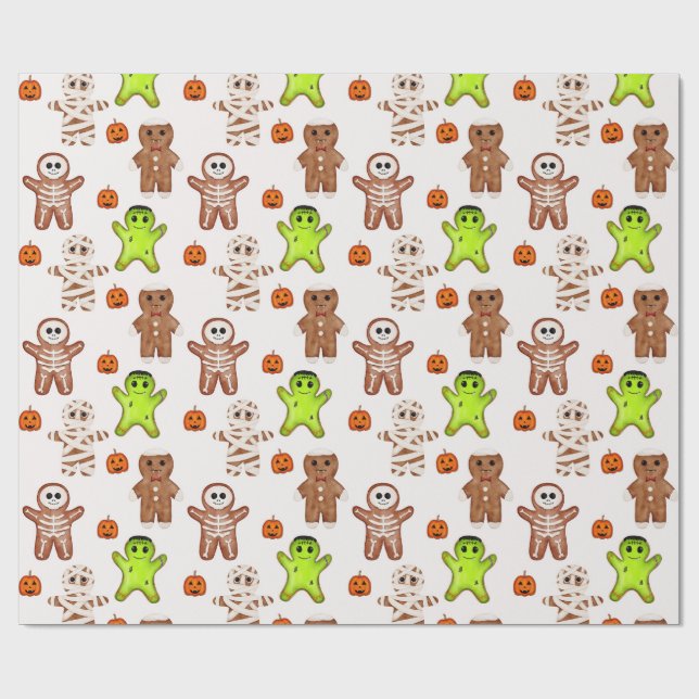 Papel de embrulho com padrão de biscoito de gengib (Aberto)