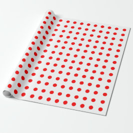 Papel de embrulho com padrão de bolinhas vermelhas
