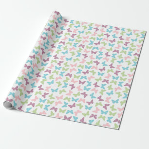 Papel de embrulho com padrão de borboleta fofa