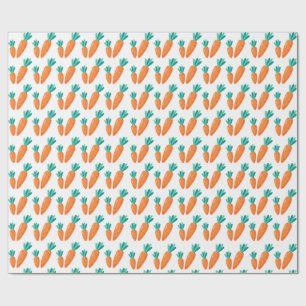 Papel de Embrulho com Padrão de Cenoura Fofa